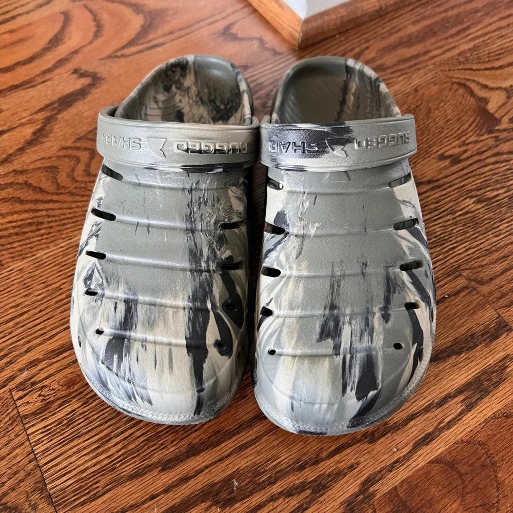 Rugged Shark Mens Grey Black Marble Clogs Slip On Water Shoes MNRS23SG736 9 NEW